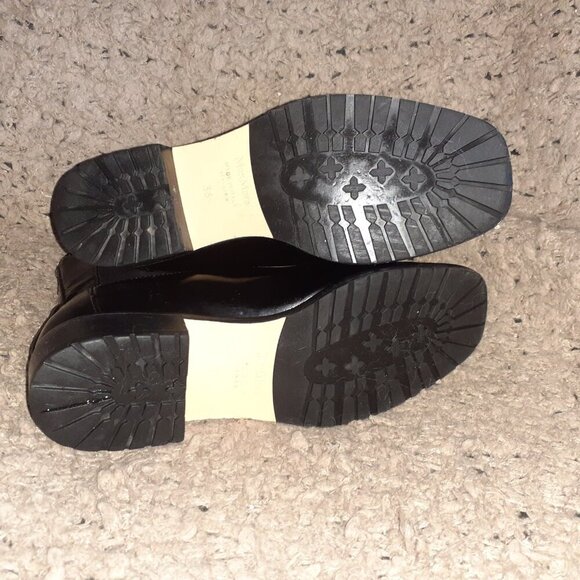 MAXMARA-Black Patent Leather Ankle Boots-Pull-On-Sz 36/6-Excellent - Picture 7 of 8